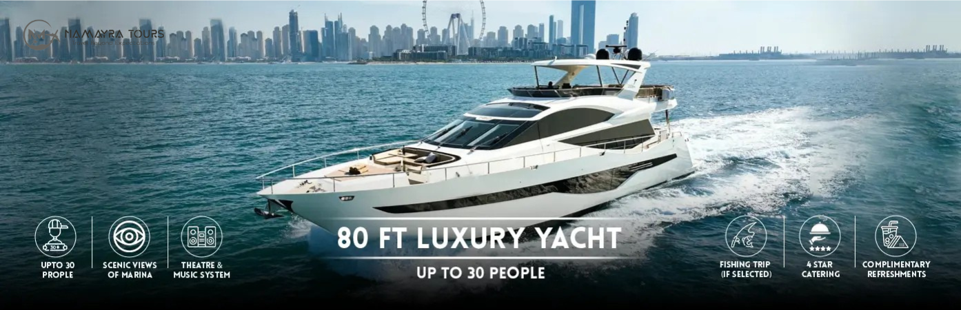 80 Ft Luxury Yacht – Up To 30 People