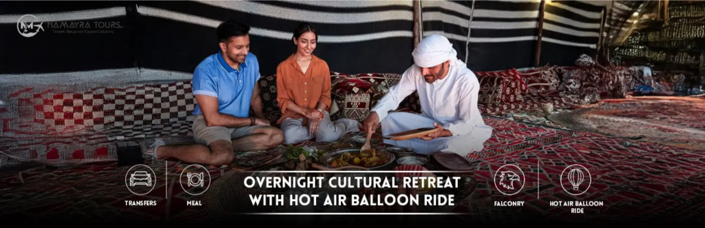 Best Overnight Cultural Getaway with Balloon Ride is a deeply immersive journey set within the protected Dubai Desert Conservation Reserve.